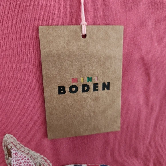 Mini Boden | NWT Long Sleeve Superstitch Horse T-Shirt Pink Size 7-8 Years - Picture 5 of 7